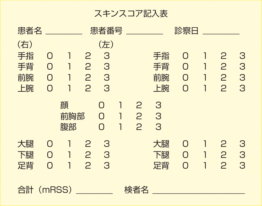 図1　mRSS記入シート． 