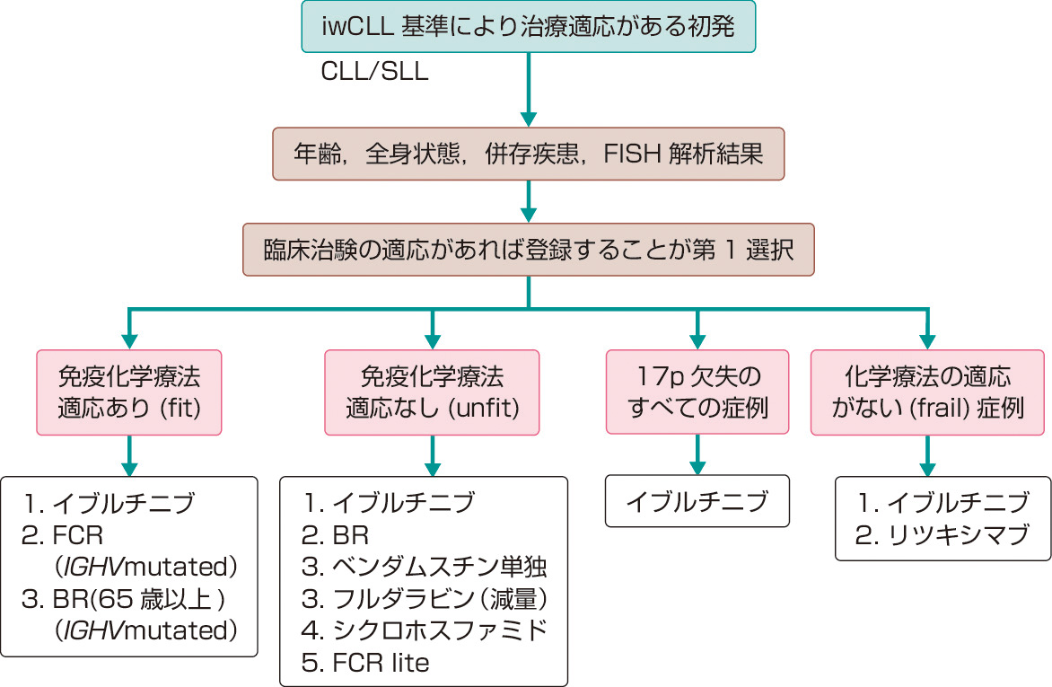 図2　CLL/SLLの初回治療アルゴリズム． 