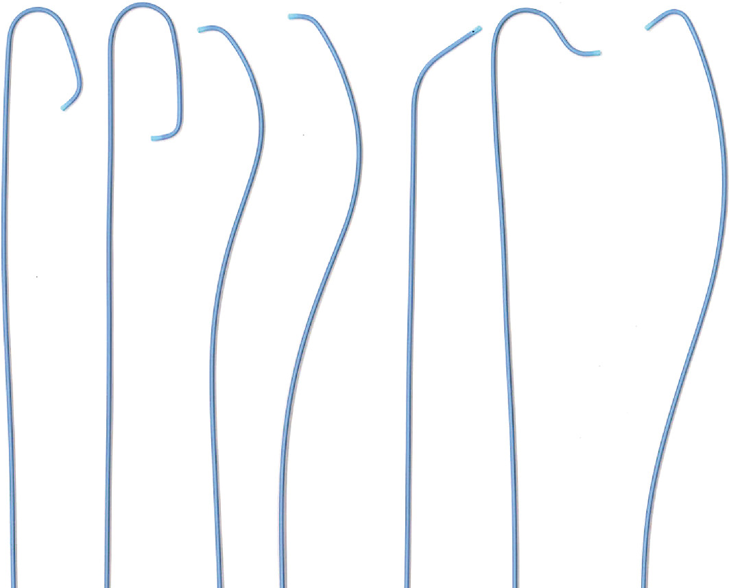 ⓔ図8-5-35　各種の冠動脈造影用カテーテル 