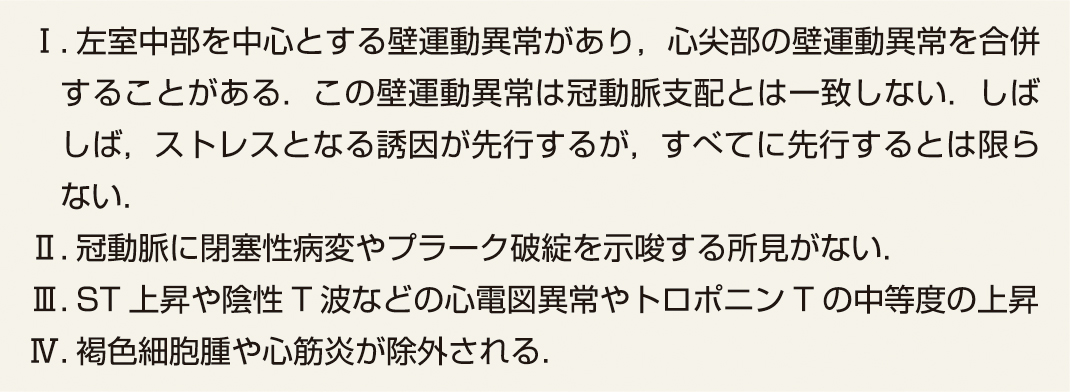 ⓔ表2-1-2　Mayo Clinicの診断基準 (Prasad A, Lerman A, et al: Am Heart J, 2008; 155: 408–417) 