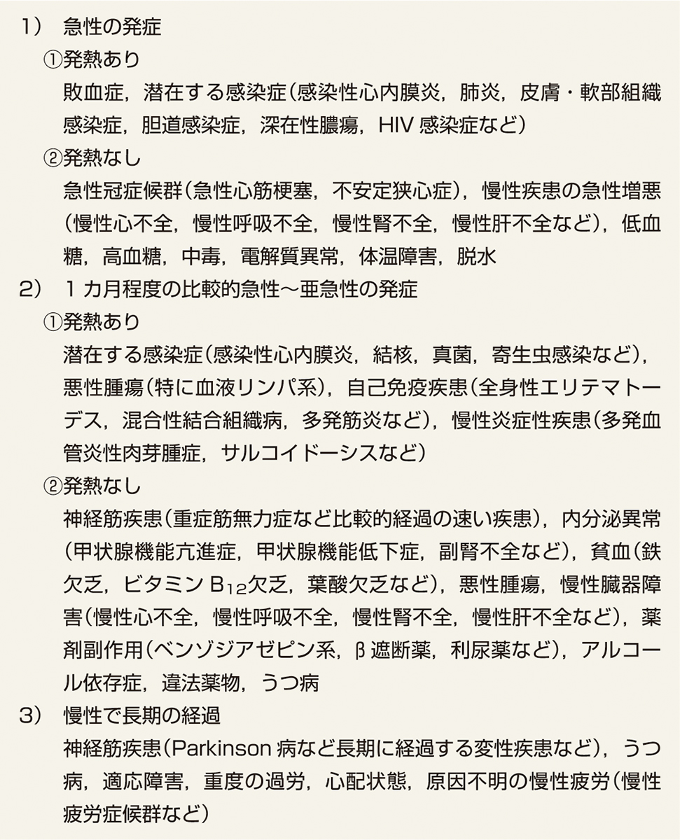 ⓔ表5-46-2　全身倦怠感の鑑別のための分類 